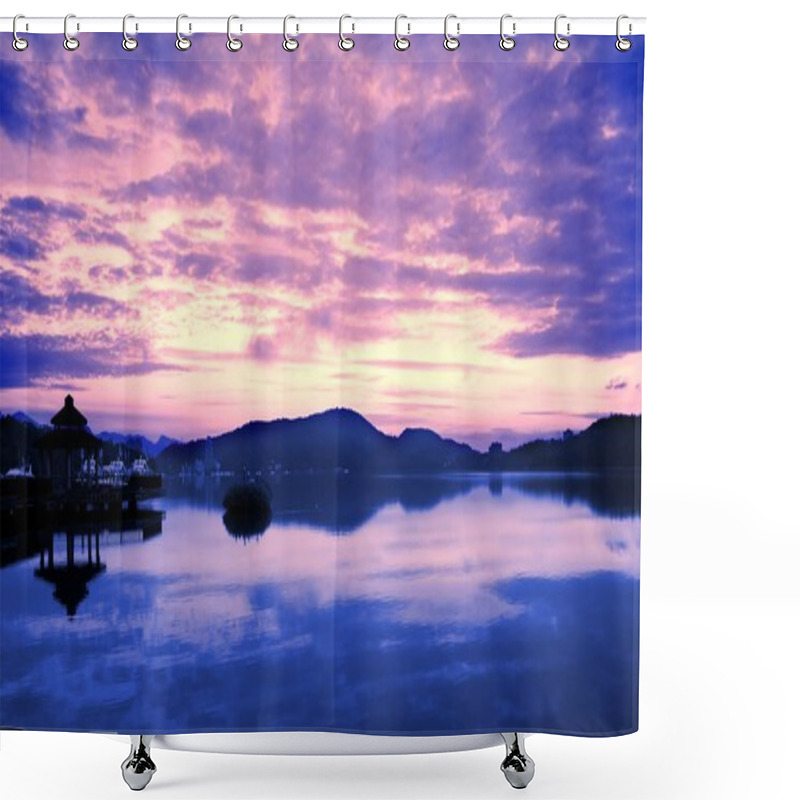 Personality  Sunrise At Sun Moon Lake In Taiwan Shower Curtains