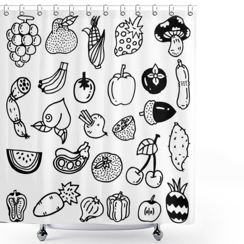 Personality  Hand Draw Vegetable Shower Curtains