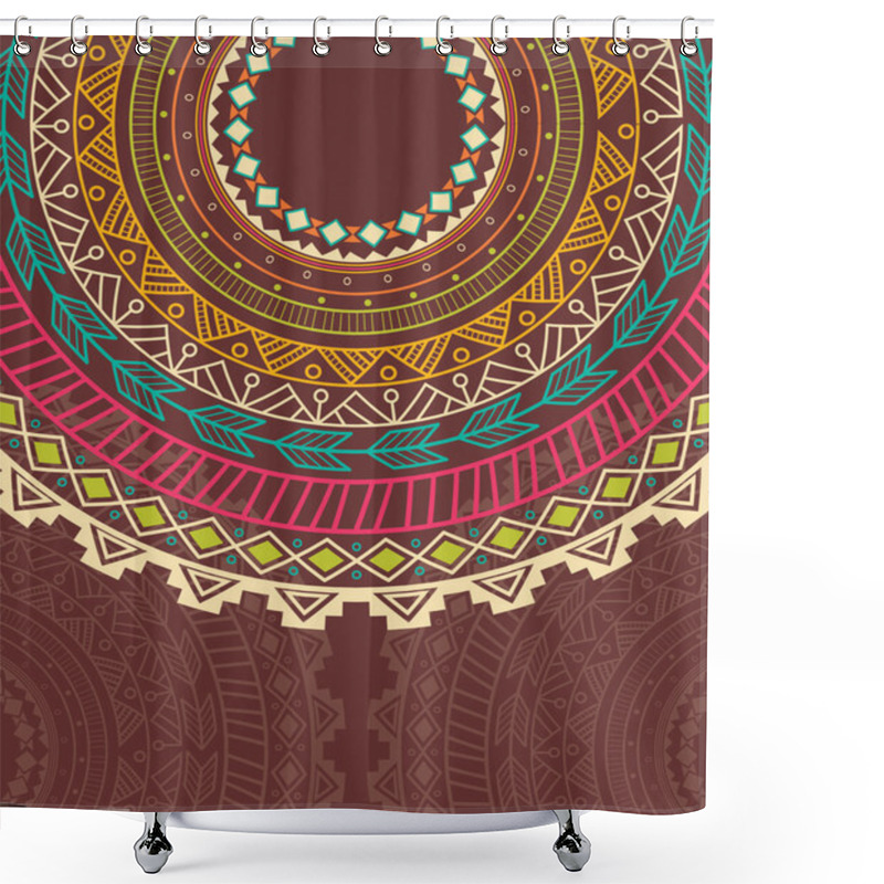 Personality  Ethnic Aztec Circle Ornament Shower Curtains