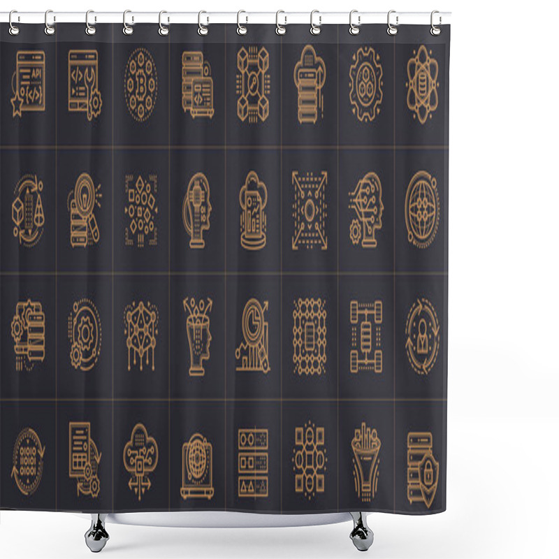 Personality  Outline Icon Set Of Data Science Technology And Machine Learning Shower Curtains