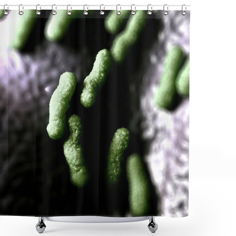 Personality  3d Illustration - Escherichia Coli Bacteria Shower Curtains