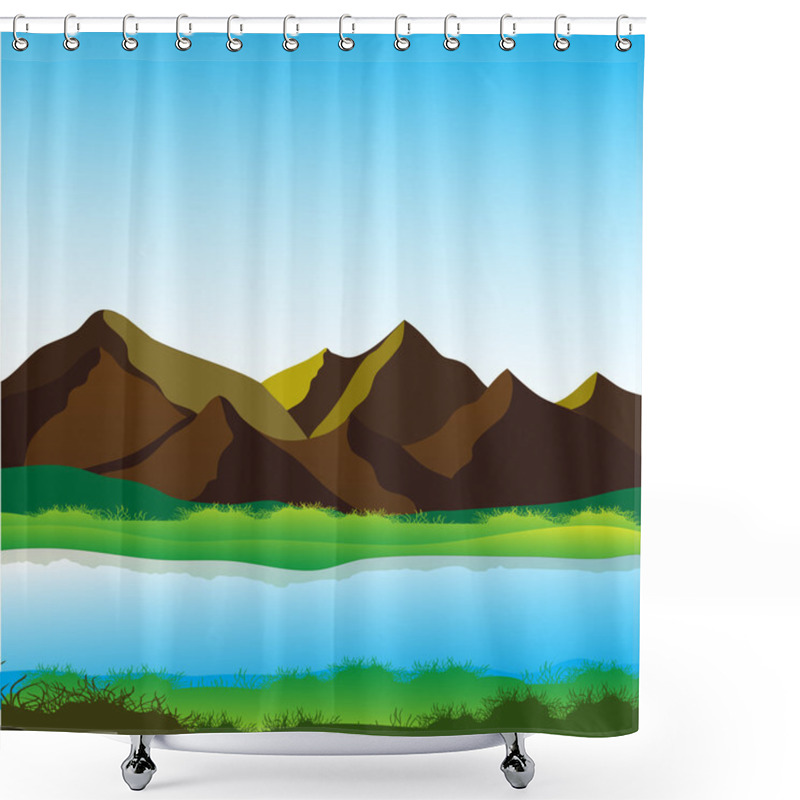 Personality  Mountain Landscape Shower Curtains