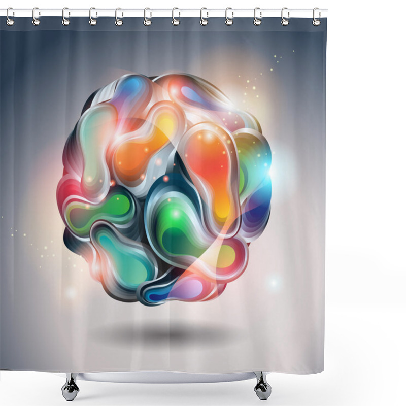 Personality  Abstract Vector Ball On A Gray Background Shower Curtains