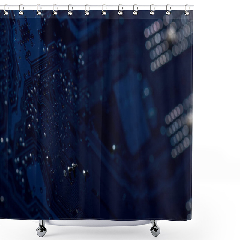 Personality  Selective Focus Of Computer Motherboard Elements Shower Curtains