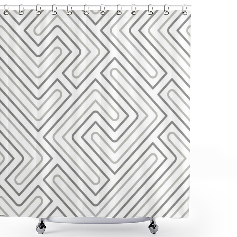 Personality  Seamless Pattern With Geometric Lines Shower Curtains