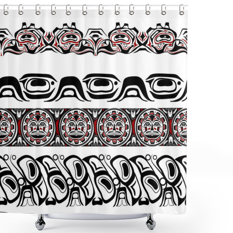 Personality  Abstract Background Native North American Set Shower Curtains