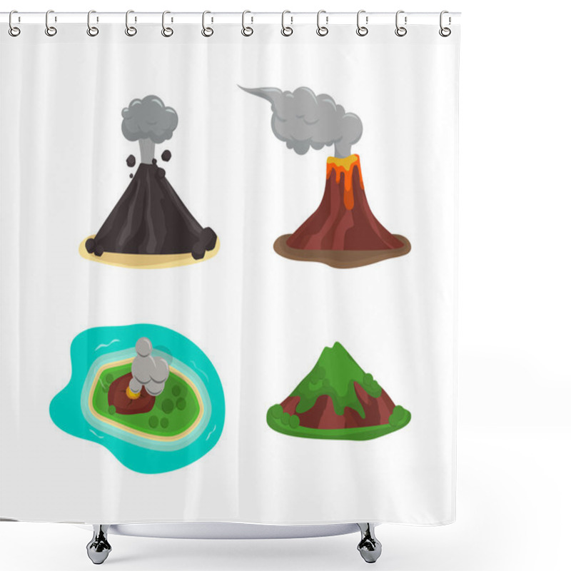 Personality  Volcano Vector Illustration. Shower Curtains