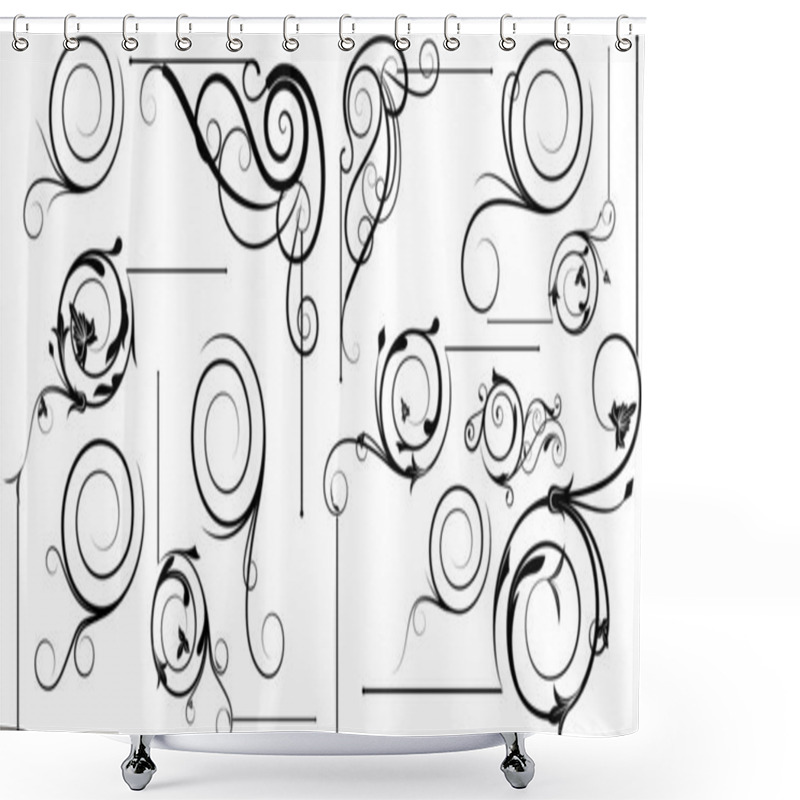 Personality  Spiral Swirl Design Corner Set Shower Curtains