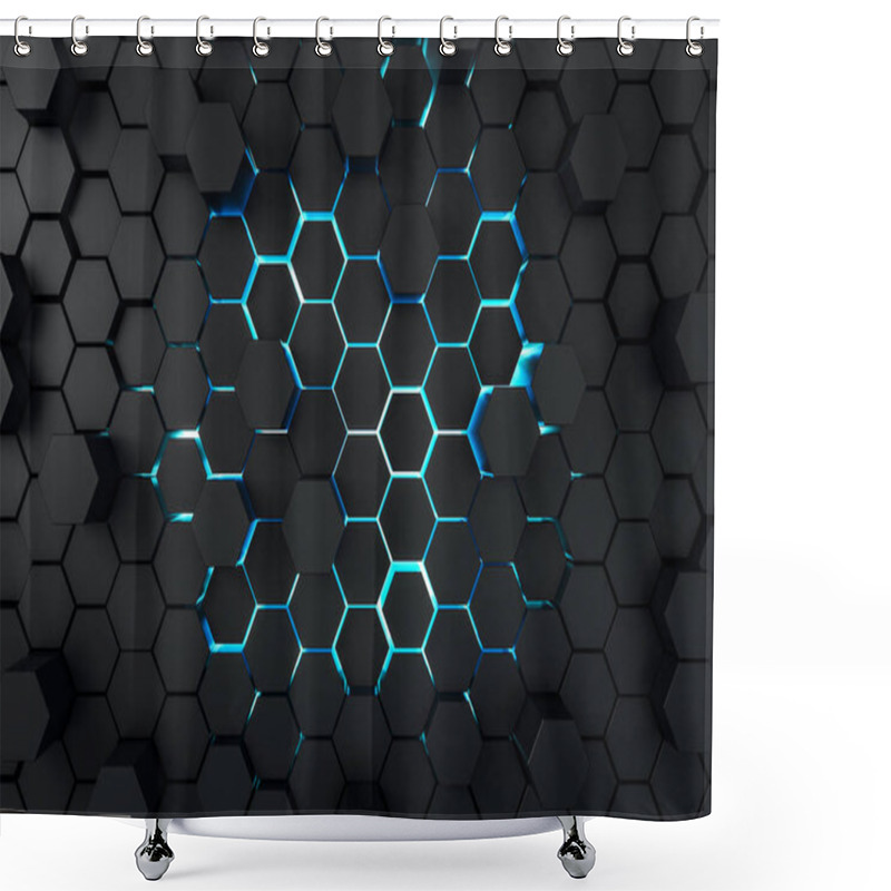 Personality  Creative Dark Hexagon Wallpaper Shower Curtains