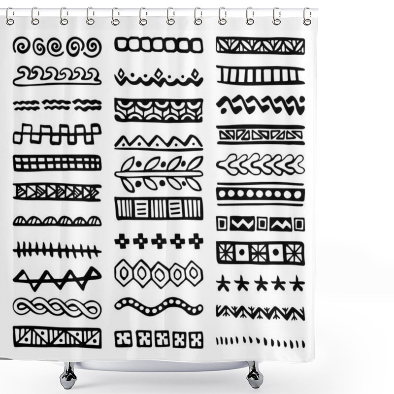 Personality  Set Of Hand Drawn Vector Dividers Shower Curtains