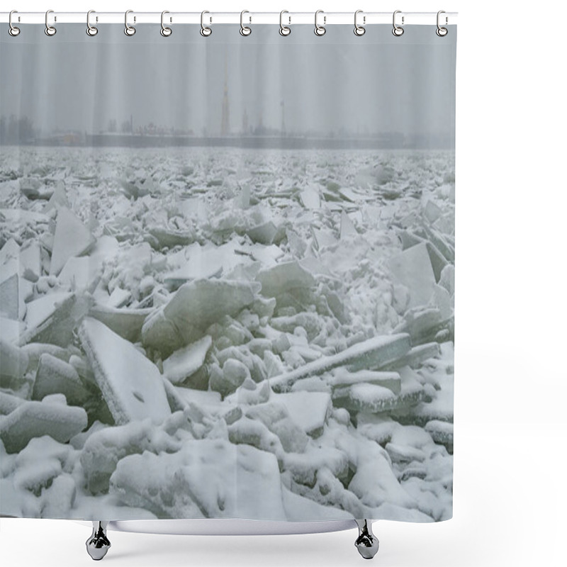 Personality  The Bay Is Covered With Ice. Shower Curtains