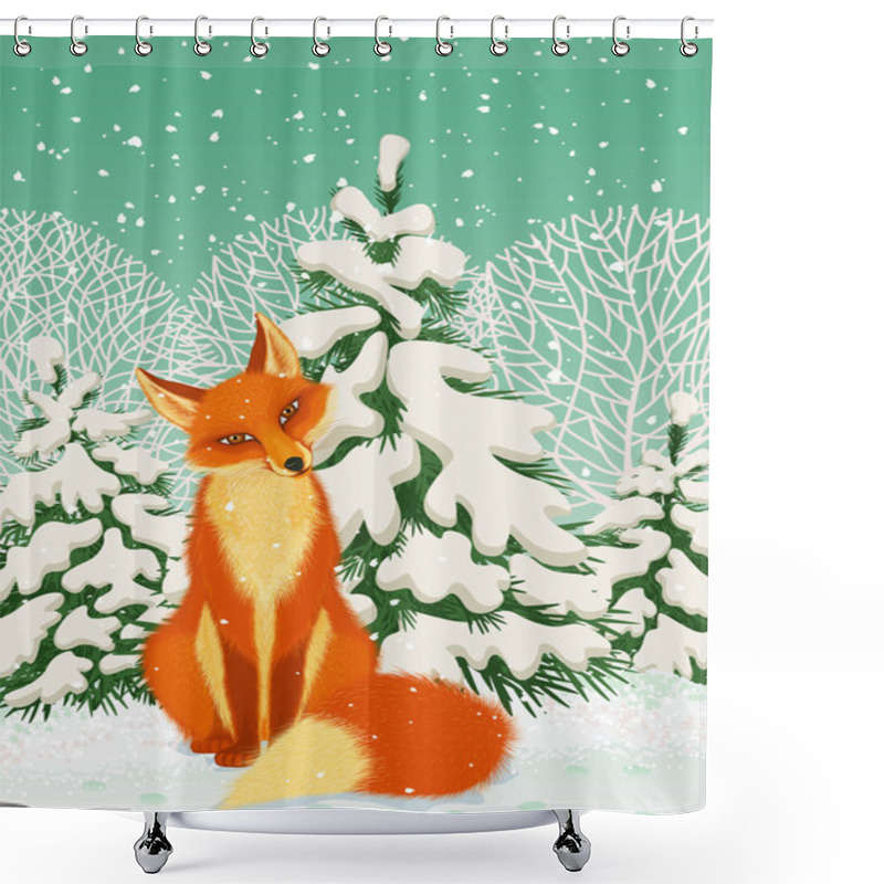 Personality  Red Fox Shower Curtains