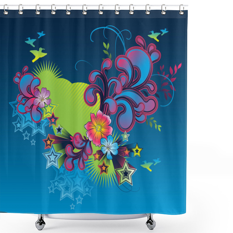 Personality  Floral Composition Shower Curtains