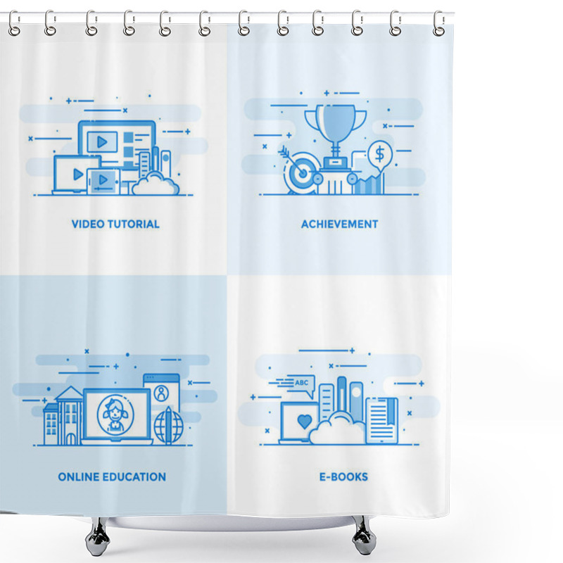 Personality  Flat Line Designed Concepts 6 Shower Curtains