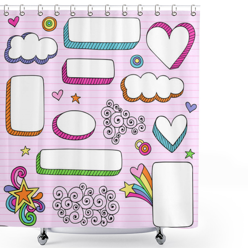 Personality  Hand-Drawn Psychedelic Notebook Doodles Shower Curtains