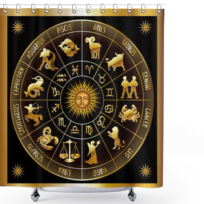 Personality  Zodiac Circle Shower Curtains