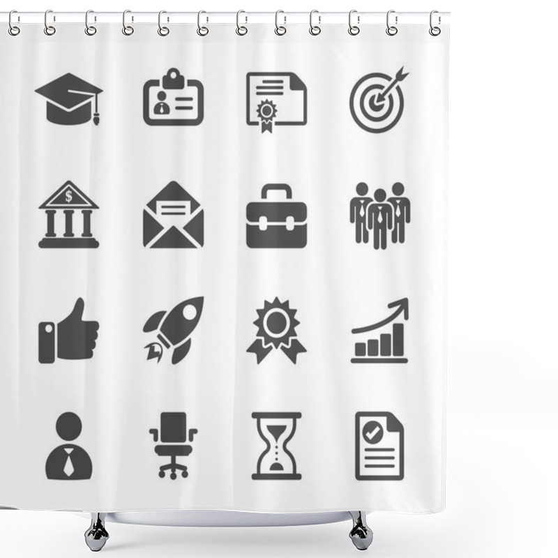 Personality  Business Career Work Icon Set, Vector Eps10 Shower Curtains