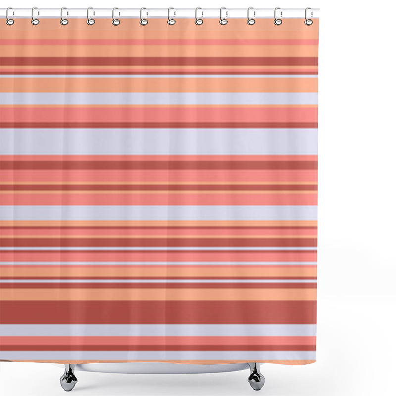 Personality  Horizontal Pastel Stripes In Peach, Coral, And Terracotta Create A Soft, Calming Pattern Ideal For Websites, Backgrounds, Or Textile Designs. Shower Curtains