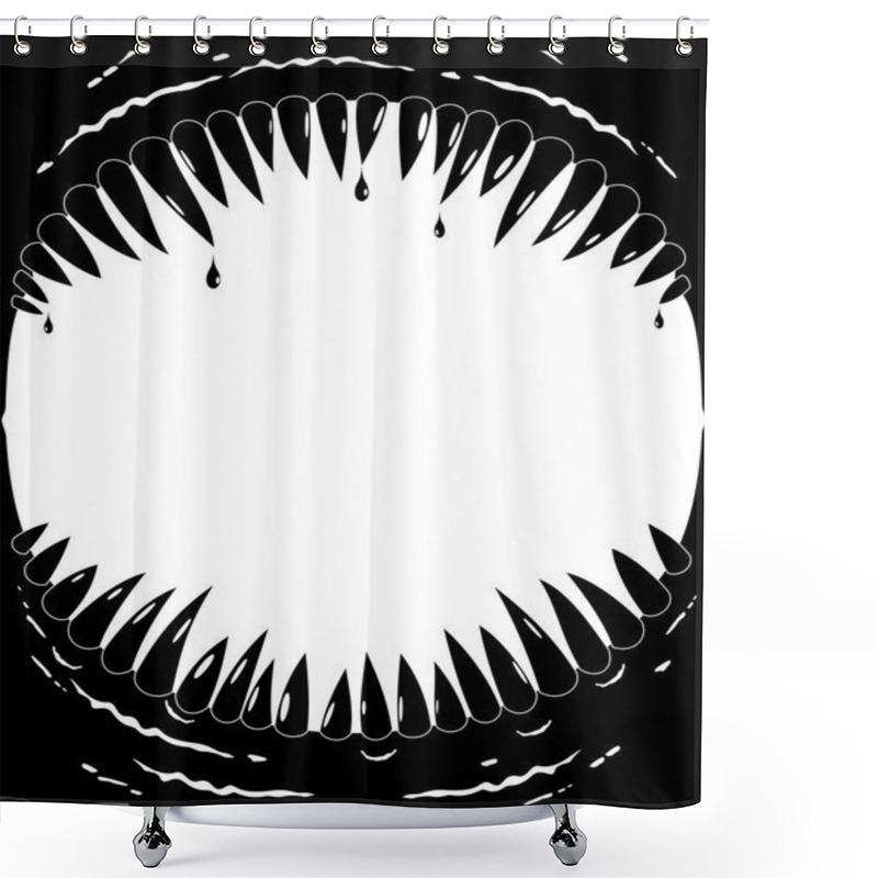 Personality  Photo Frame With Dinosaur Fangs Shower Curtains