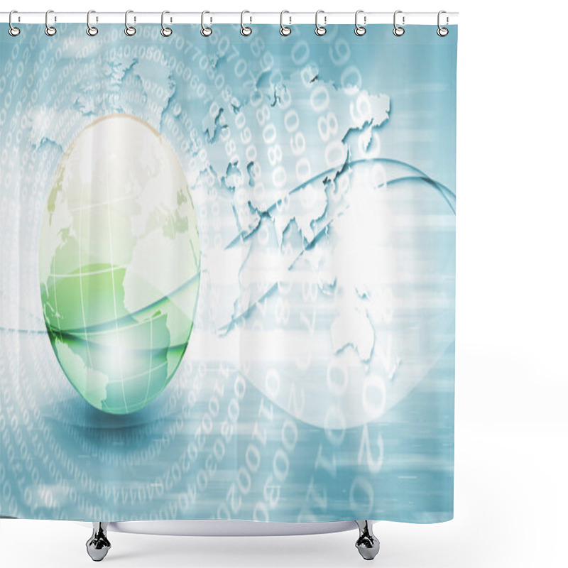 Personality  Planet Earth And Technology Background Shower Curtains