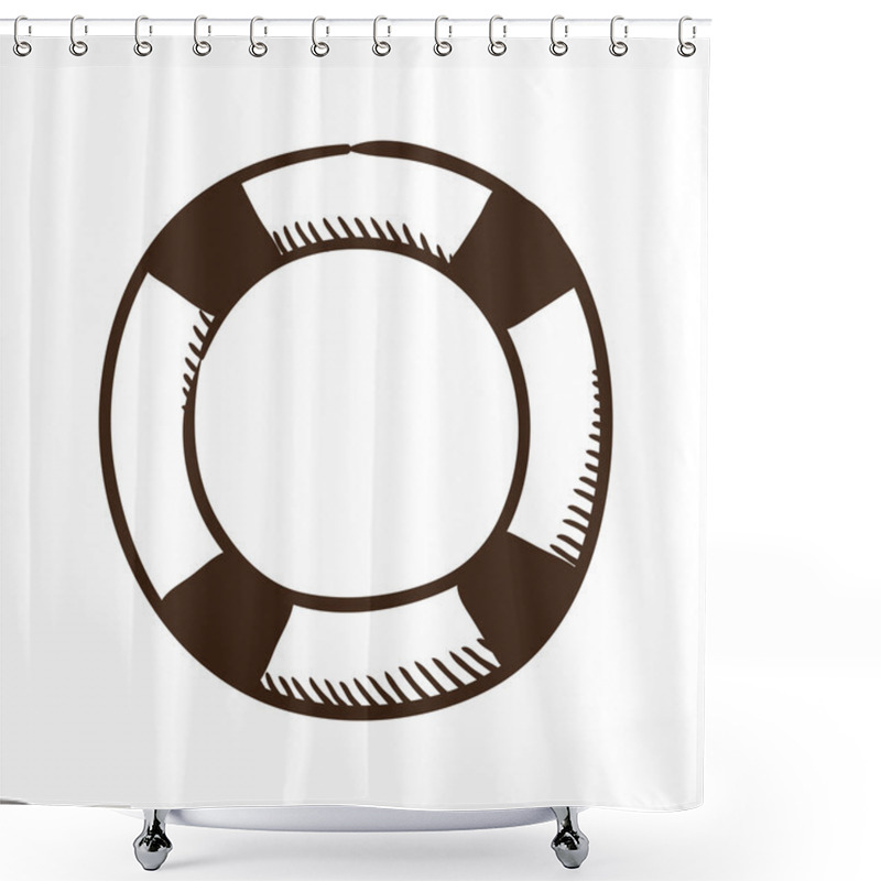 Personality  Life Buoy Help And Safety Symbol. Shower Curtains