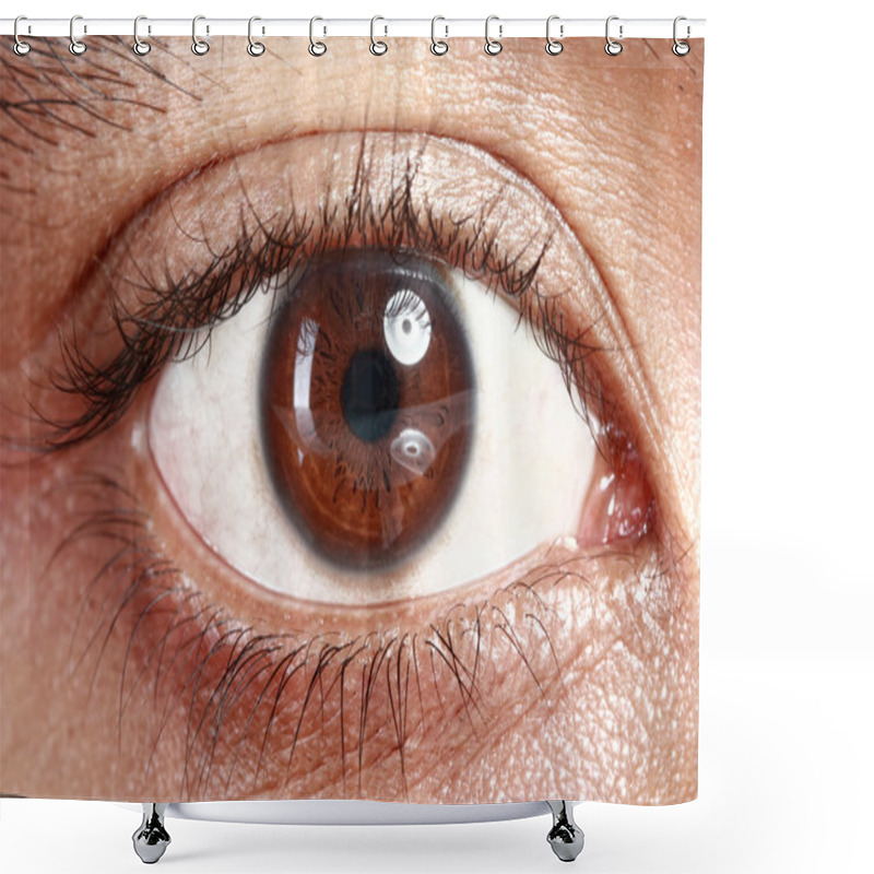 Personality  Brown Eyes From A Young Man Shower Curtains