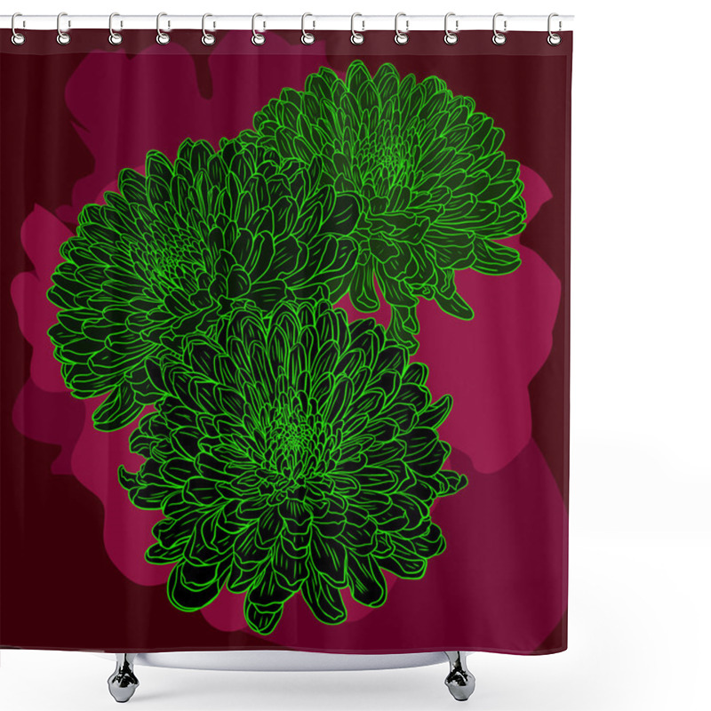 Personality  Floral Card With Chrysanthemum Shower Curtains