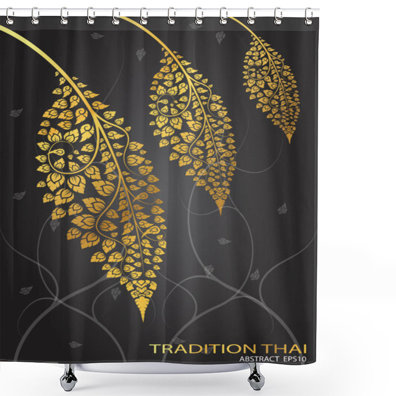 Personality  Leaf Of Thai Tradition Vector Shower Curtains