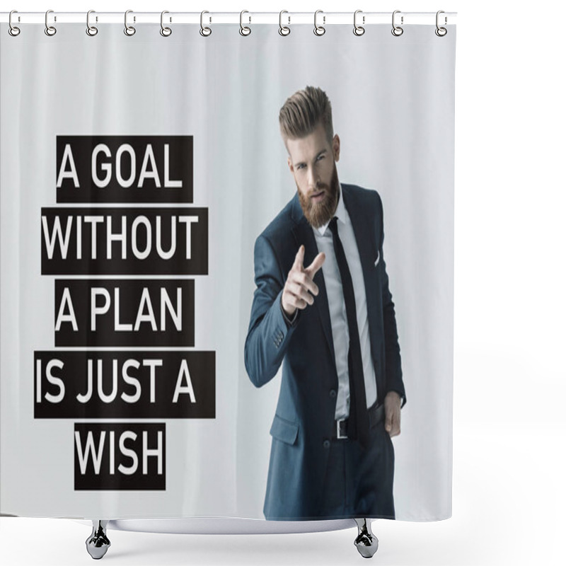 Personality  Stylish Bearded Businessman Shower Curtains