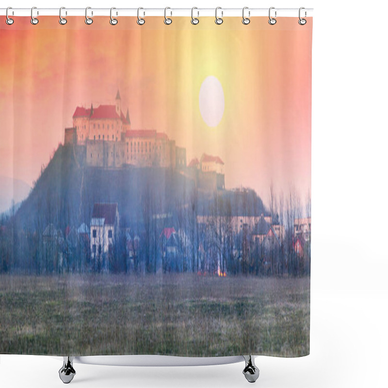 Personality  Dawn Over The Castle Palanok Shower Curtains