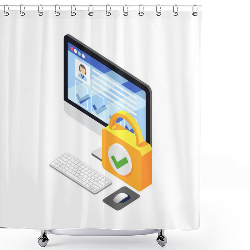 Personality  Protected Personal Data Icon Shower Curtains