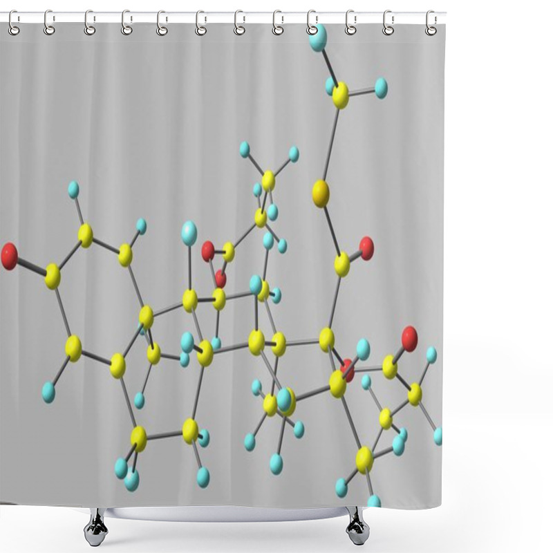 Personality  Fluticasone Propionate Molecular Structure Isolated On Grey Shower Curtains