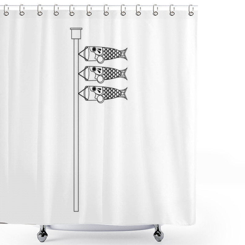 Personality  Japanese Koinobori Flag Design Shower Curtains