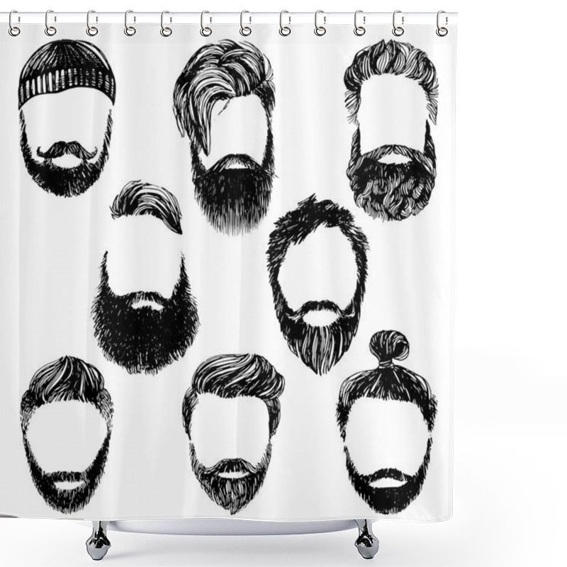 Personality  Hipster Style And Fashion Vector Set Shower Curtains