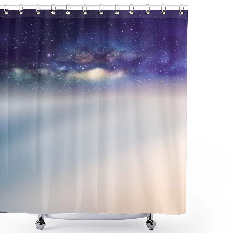 Personality  Clouds And Starry Sky. Natural Background With Fog Waves And Milky Way Shower Curtains