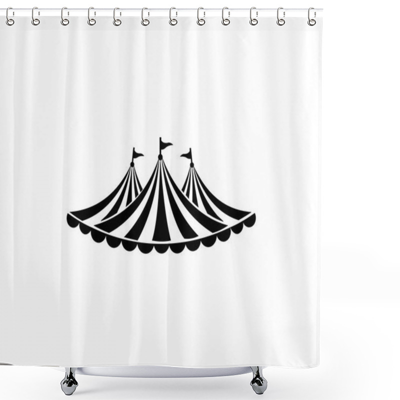 Personality  Circus Tent Logo Template. Vector Illustration. Shower Curtains