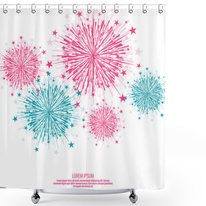 Personality  Vector Firework Design. Shower Curtains