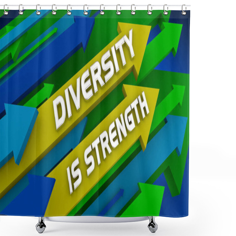 Personality  Diversity Is Strength Arrows Diverse Group 3d Illustration Shower Curtains