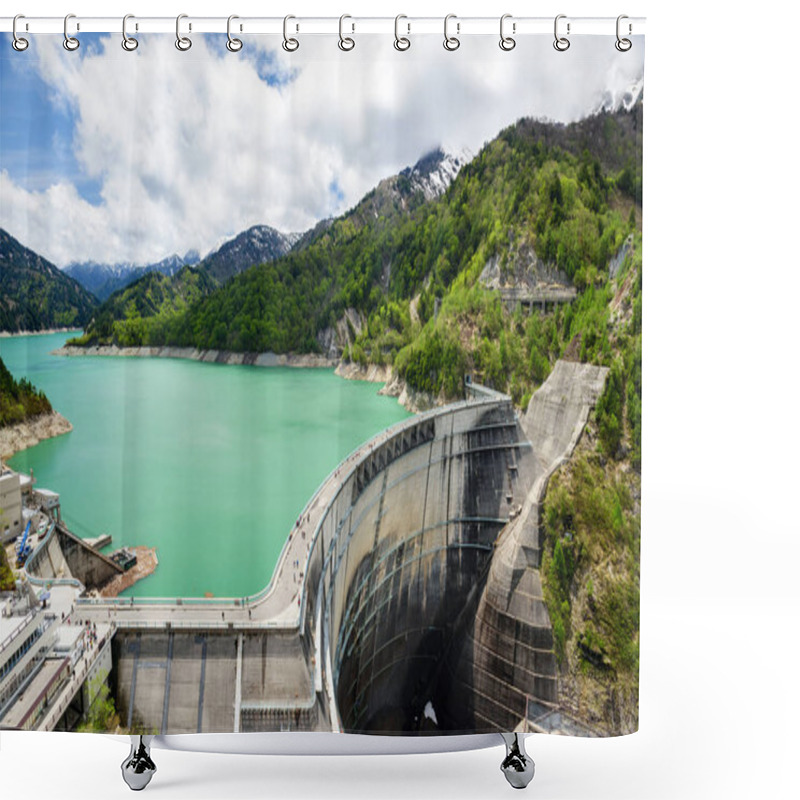 Personality  View Of Kurobe Dam. The Kurobe Dam Or Kuroyon Dam Is A Variable-radius Arch Dam On The Kurobe River In Toyama Prefecture, Japan. Shower Curtains