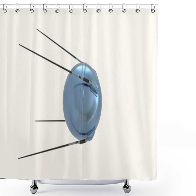 Personality  Artificial Satellite With White Background Shower Curtains