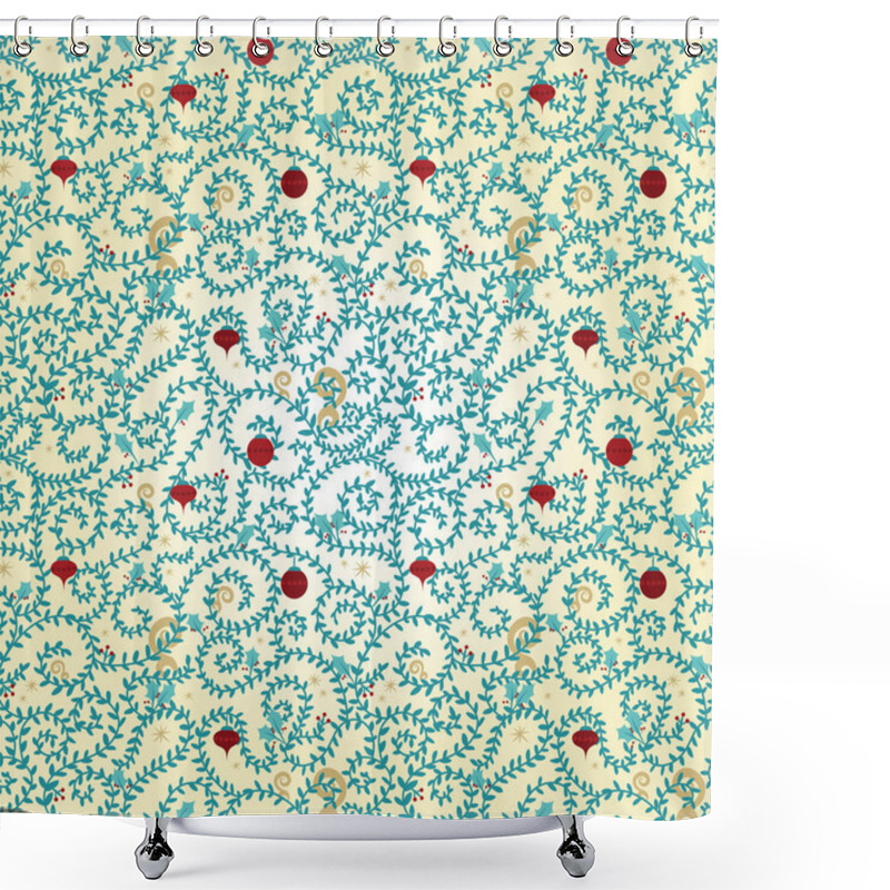 Personality  Christmas Seamless Texture Shower Curtains