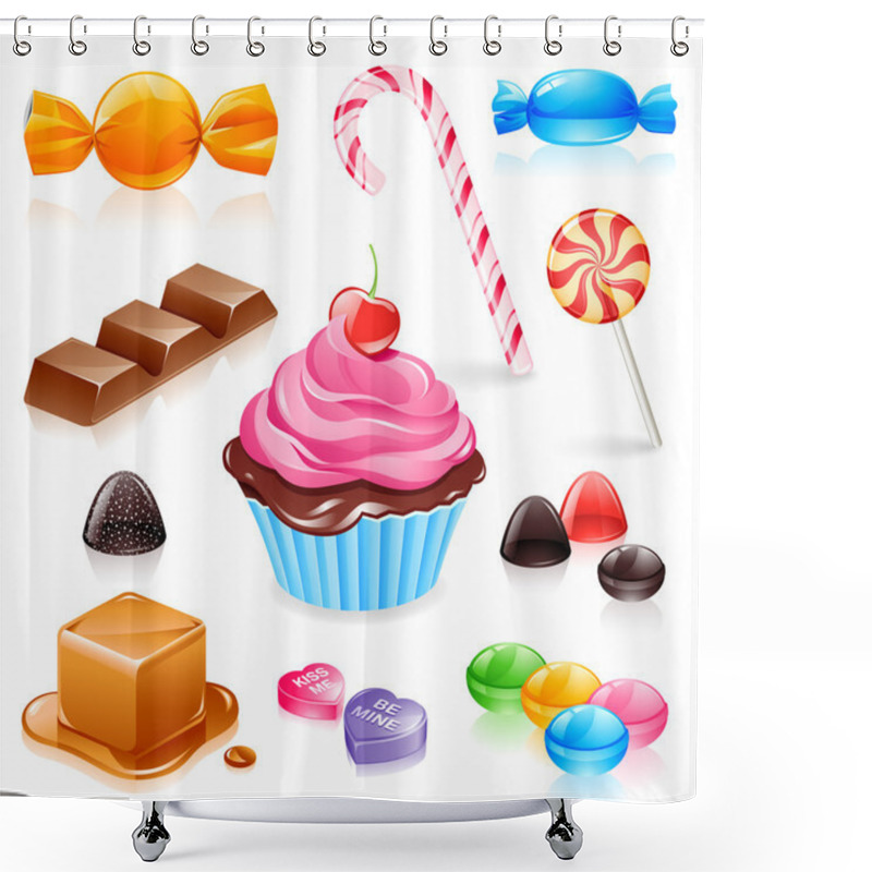 Personality  Mixed Candy Vector Shower Curtains