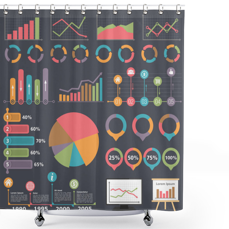 Personality  Business Infographic Elements Shower Curtains