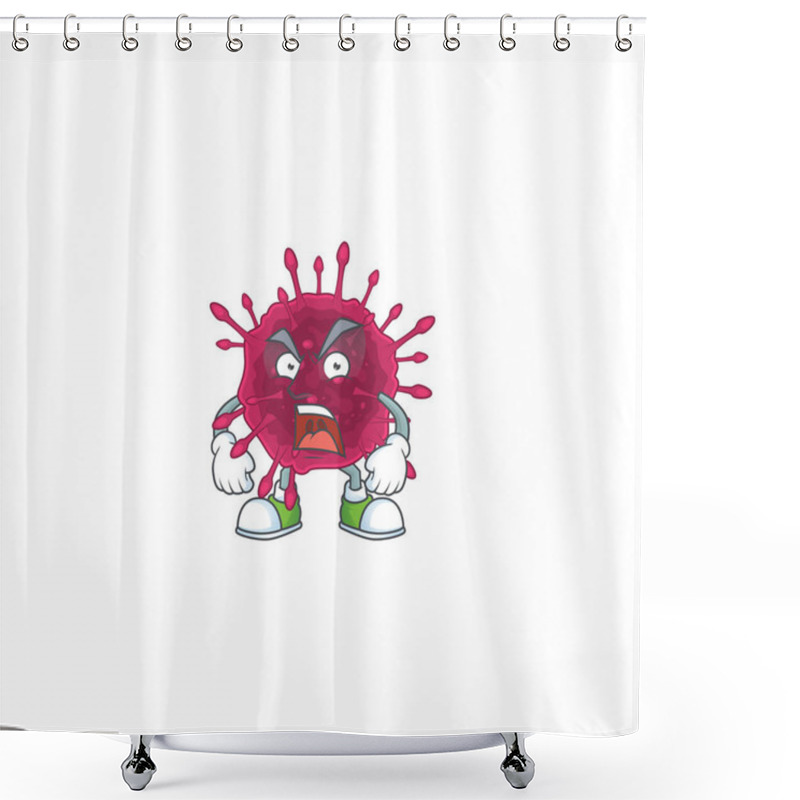 Personality  COVID19 Mascot Design Concept Showing Angry Face Shower Curtains