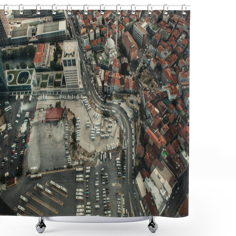 Personality  Aerial View Of Cars And Houses On Street Of Istanbul, Turkey  Shower Curtains