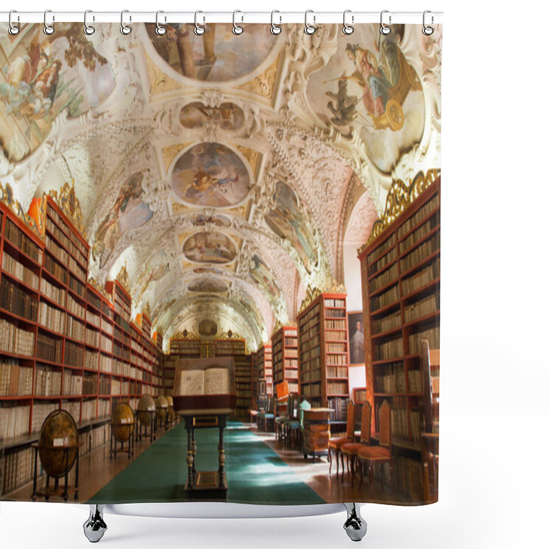 Personality  Library, Ancient Books, Globes In Stragov Monastery Czech Republ Shower Curtains