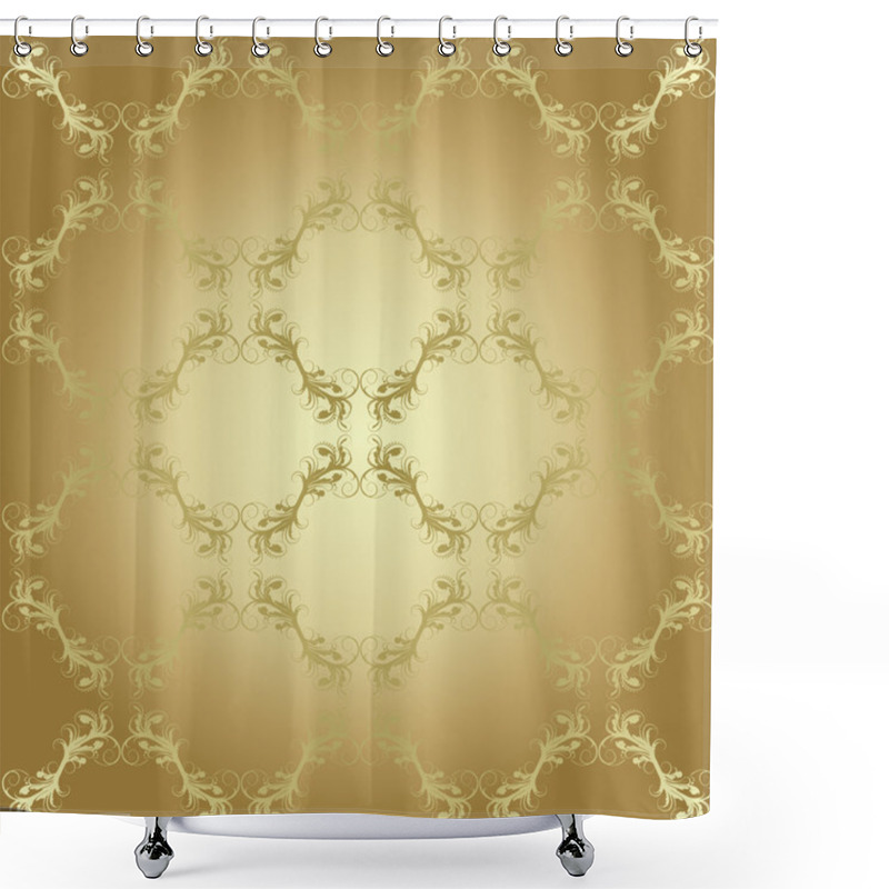 Personality  Retro Wallpaper Seamless Shower Curtains