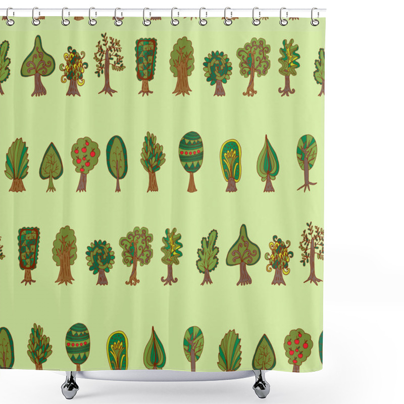 Personality  Forest Trees  Seamless Pattern Shower Curtains