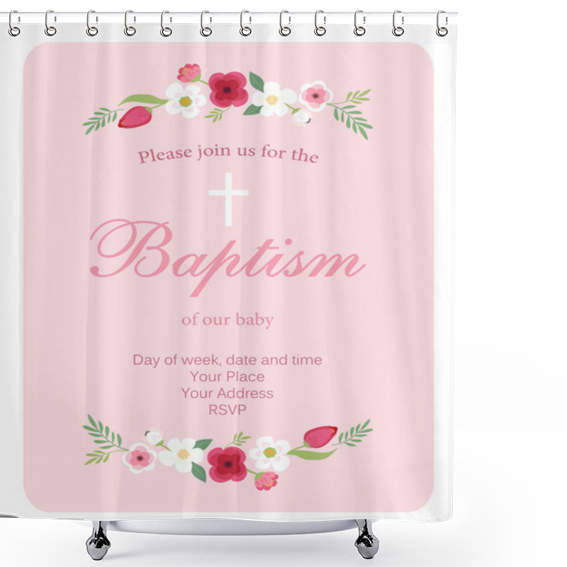 Personality  Baby Baptism Invitation  Shower Curtains