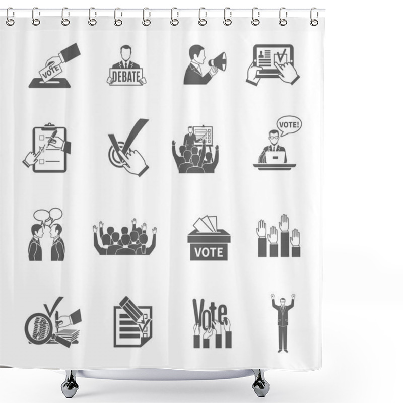 Personality  Election Icons Set Shower Curtains